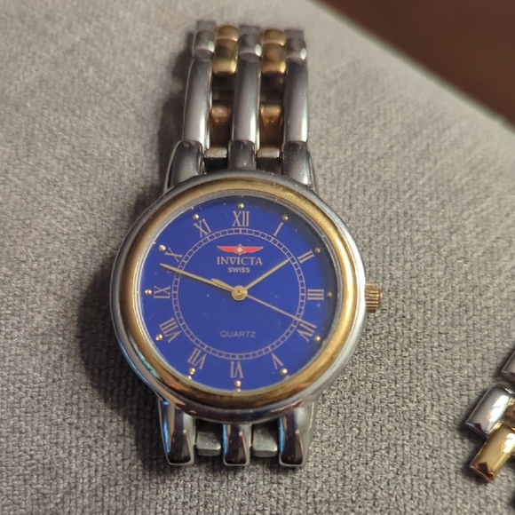 Invicta Blue Dial with Gold and Silver Accents Watch - Picture 1 of 5